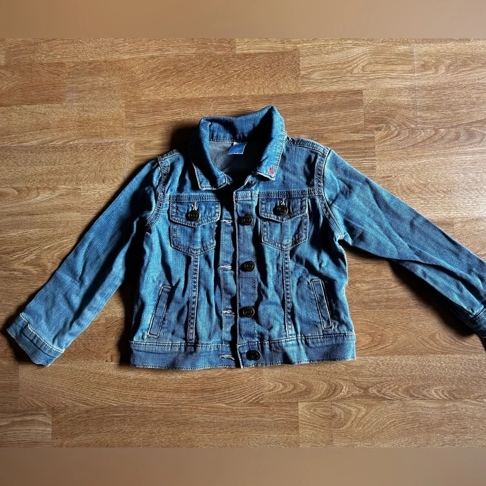 Carter's Blue Denim Jacket with Red Heart for girls 4T